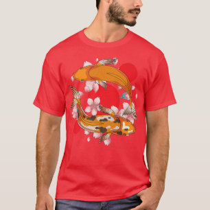 T-shirt Japonais Sakura Taisho Sanke Koi Cherry Blossom