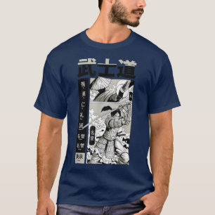 T-shirt Japonais Samurai Bushido Warrior Manga Page T-Shir