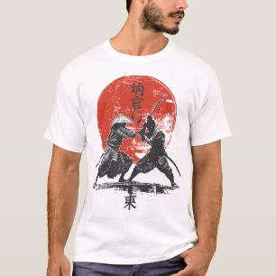 T-shirt Japonais Samurai Duel Art Impression de bataille
