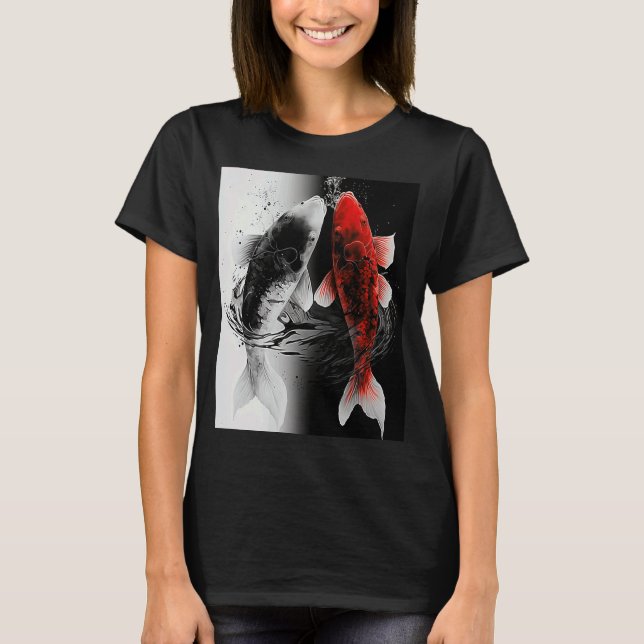 T-shirt Japonais Samurai esthétique Koi Poisson (Devant)