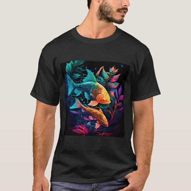 T-shirt Japonais Samurai esthétique Koi Poisson 4 (Devant)