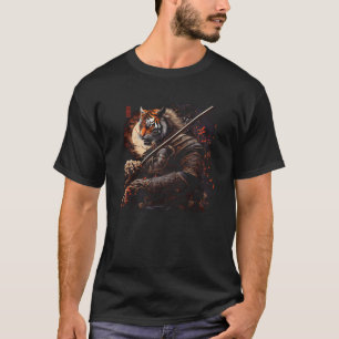 T-shirt Japonais Samurai général combat Tiger Graphic Ar