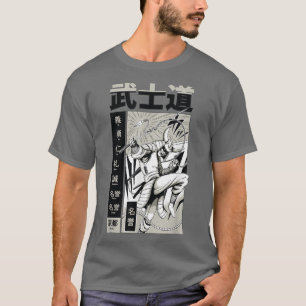 T-shirt Japonais Samurai Guerrier avec Katana Sword Manga 