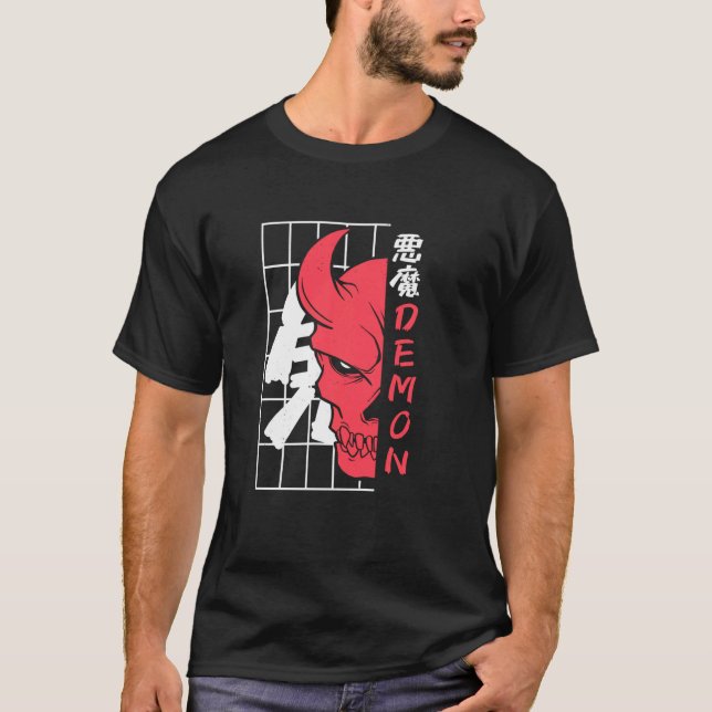 T-shirt Japonais Samurai guerrier Oni Japon mythologie dém (Devant)