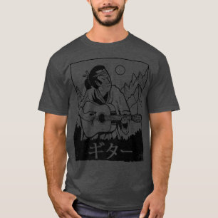 T-shirt Japonais Samurai Jouer Guitare Bushido Code Warri