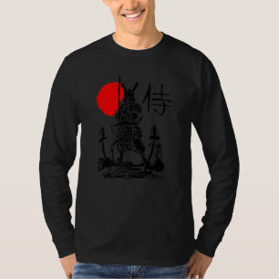 T-shirt Japonais Samurai Sword Warrior Minimal Abstrait