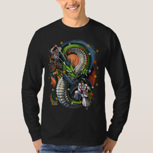 T-shirt Japonais Samurai vs Dragon