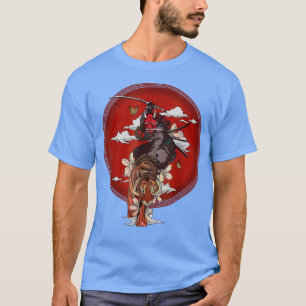 T-shirt Japonais Samurai Warrier Swordsmen Tiger bushido c