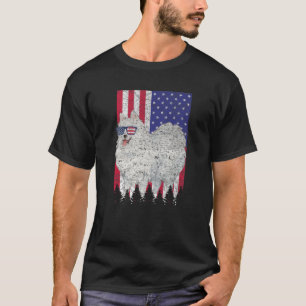 T-shirt Japonais Spitz Patriotic Chien USA Pride American