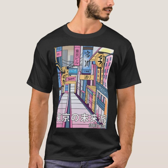 T-shirt Japonais Street Cyberpunk Tokyo Streetwear Aesthet (Devant)