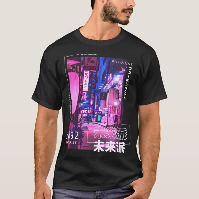 T-shirt Japonais Street Cyberpunk Tokyo Streetwear Aesthet (Devant)