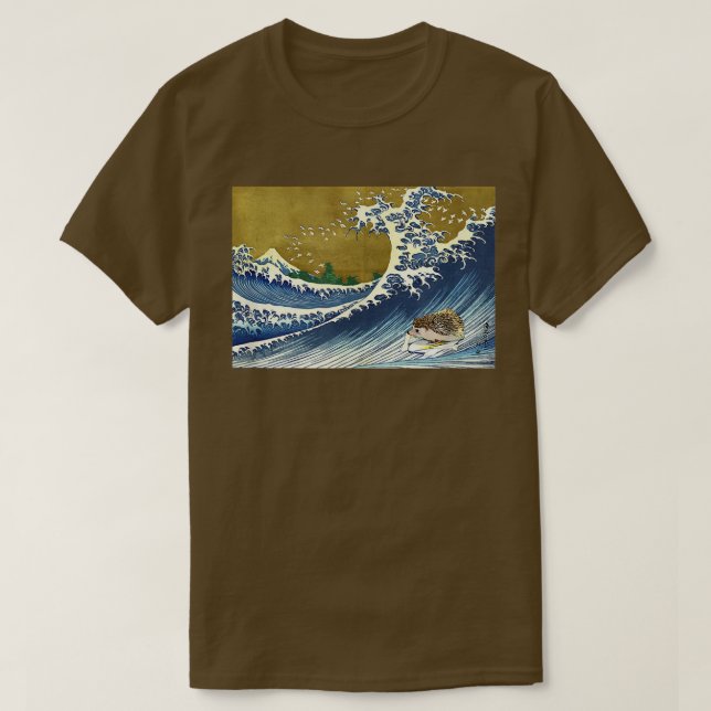 T-shirt Japonais Surf Hérisson Art Tee (Design devant)