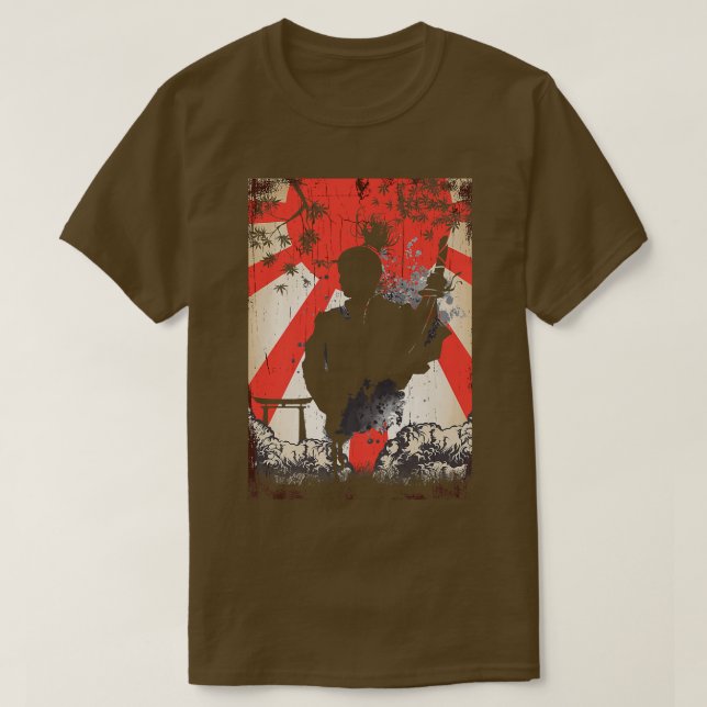 T-shirt Japonais Swordsman Samurai Warrior (2) (Design devant)