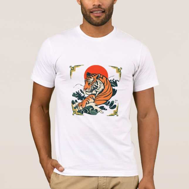T-shirt japonais Tiger | Ukiyo-e Samurai Art (Devant)
