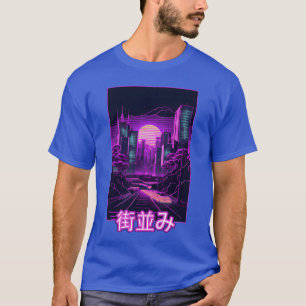 T-shirt japonais Tokyo City Vaporwave Rétro Synthé