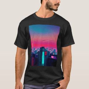 T-shirt Japonais Vaporwave Asiatique Inspiré 80's rétro