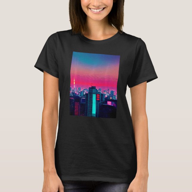 T-shirt Japonais Vaporwave Asiatique Inspiré 80's rétro 2 (Devant)
