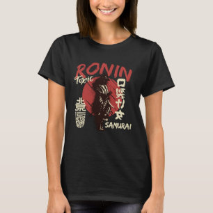 T-shirt Japonais vintage Samurai Rétro Kanji Warrior Japon