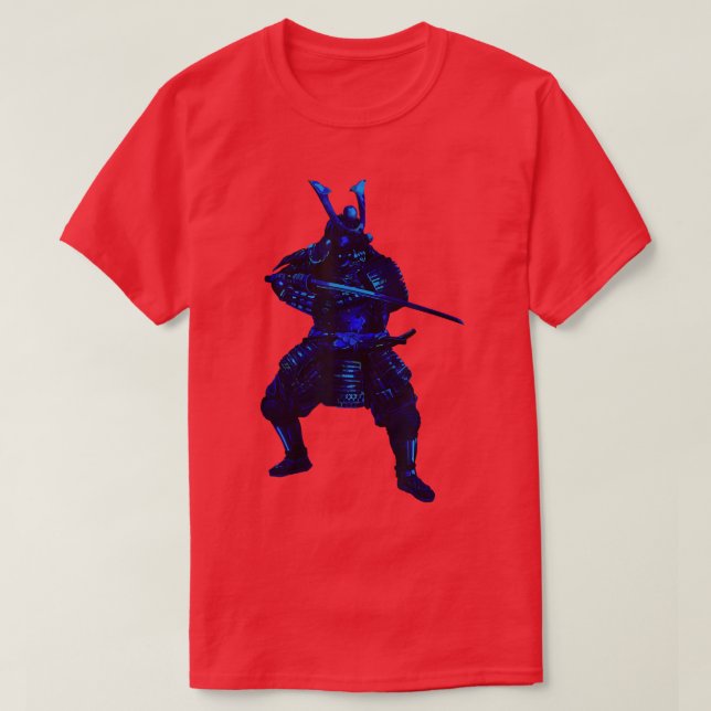 T-shirt Japonais Warrior de sang froid Samurai Sword Fight (Design devant)