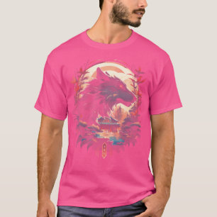 T-shirt Japonais Wolf Anime Mythique Créature Esprit Manga