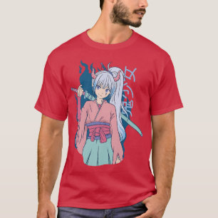 T-shirt Japonaise Anime Demon Samurai Ninja Girl Katana Sw