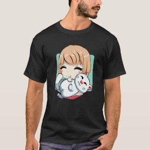 T-shirt Japonaise Anime Girl Chat Kitten Animation Cosplay