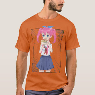 T-shirt Japonaise Anime Girl Manger Ramen Noodle Femmes Ho