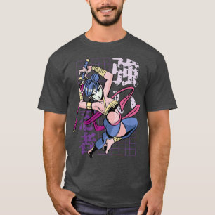 T-shirt Japonaise Anime Girl Samurai Guerrier Fighter (2)