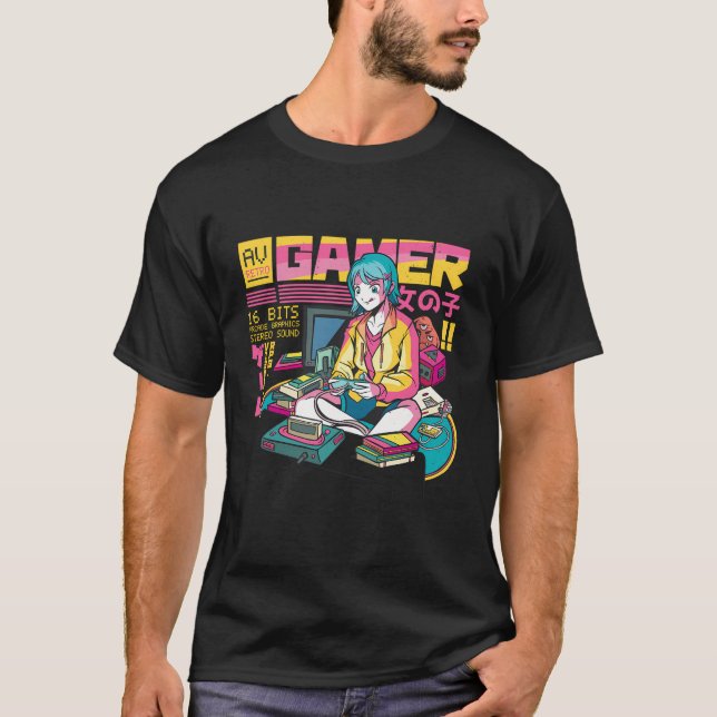 T-shirt Japonaise Anime Girl Vêtements Anime Girl Gamer Va (Devant)