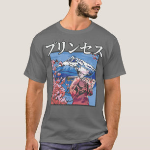 T-shirt Japonaise esthétique Samurai Girl Cherry Blossom  