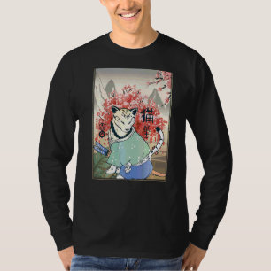 T-shirt Japonaise Fleur de Cerisier Cute Ancien Chat Japon