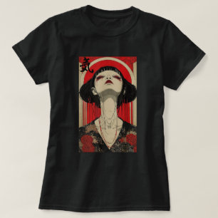 T-shirt Japonaise Geisha femme Art Kanji Tokyo Japon Hanam