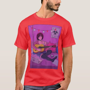 T-shirt Japonaise Jouer Guitare Anime Manga Graphic A
