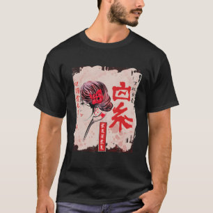 T-shirt Japonaise Kawaii Geisha Girl En Kimono Japon Art V