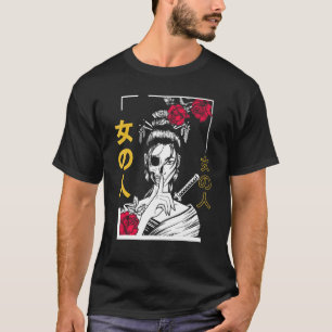 T-shirt Japonaise Samurai Floral Guerrier Geisha Femme Tok