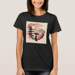 T-shirt Japonaise Umbrella Lady cerisier fleur de montagne