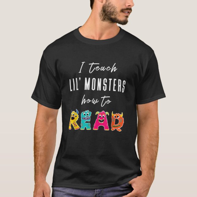 T-shirt J'Apprends À Lil Monsters Comment Lire La Lecture  (Devant)
