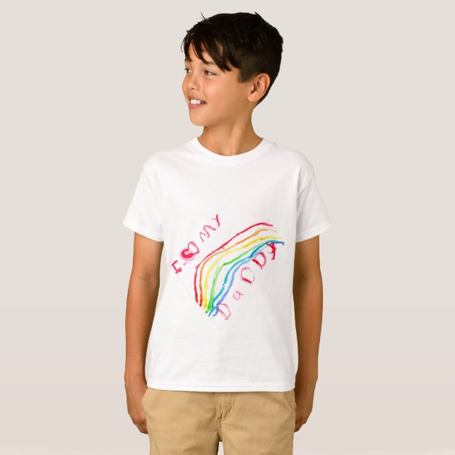 T-shirt "J'arc-en-ciel aime mon papa" (Devant entier)
