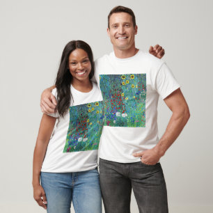 T-shirt Jardin agricole avec tournesol par Gustav Klimt