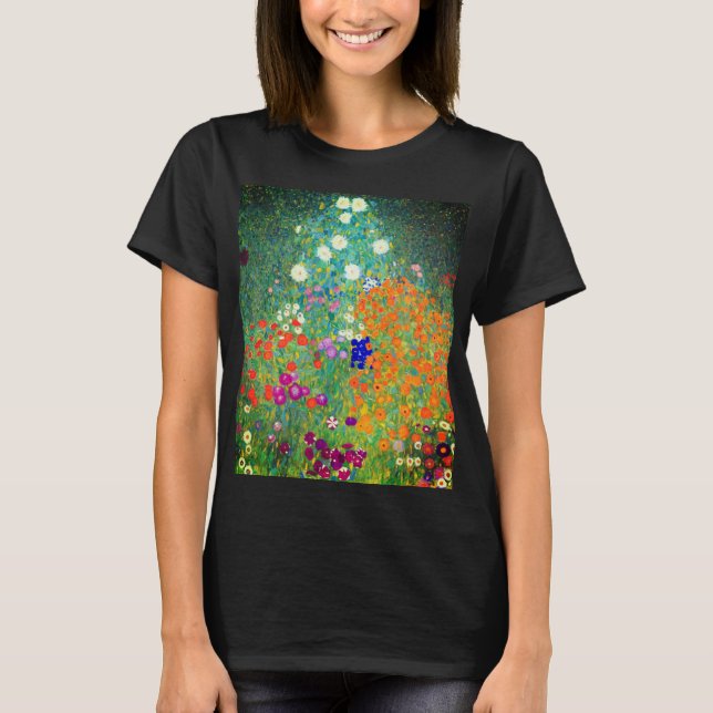 T-shirt Jardin aux fleurs Gustav Klimt (Devant)