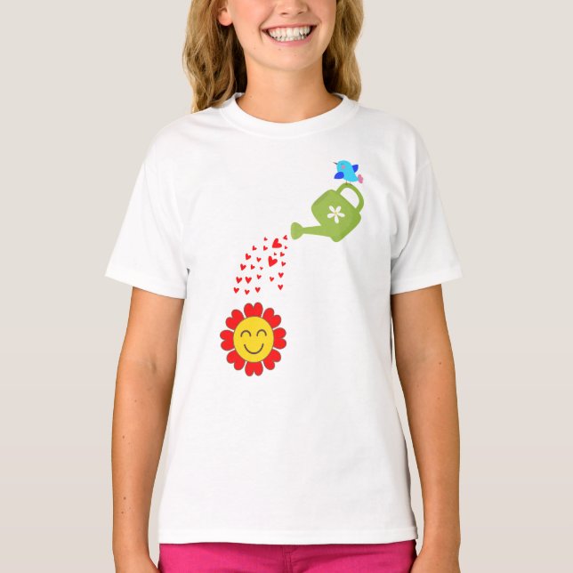 T-shirt Jardin aux fleurs printanières (Devant)