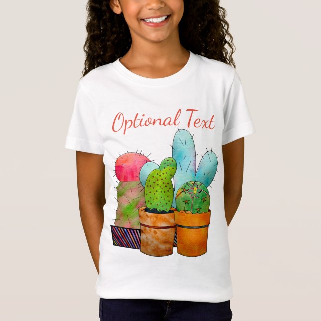T-Shirt Jardin coloré de Cactus (Devant)