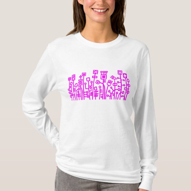 T-shirt Jardin Cyber - Magenta (Devant)