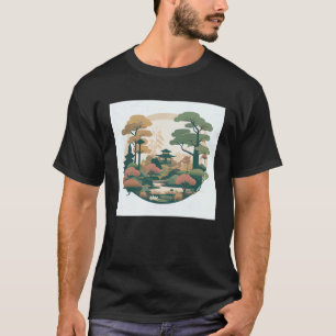 T-shirt Jardin d'arbres en bonsaï d'automne Étang Sanctuai