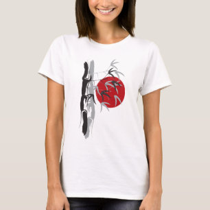 T-shirt Jardin de Bambous Orientaux du Lever du Soleil Mar