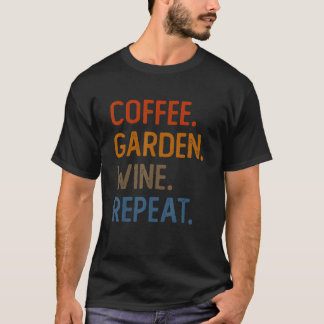 T-shirt Jardin de café Vin Répéter Végétarien Jardinier Sa