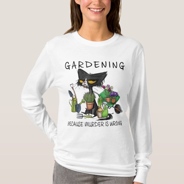 T-shirt Jardin De Chat Noir Parce Que Le Meurtre Est Mauva (Devant)