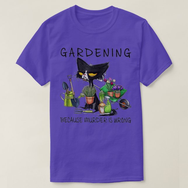 T-shirt Jardin De Chat Noir Parce Que Le Meurtre Est Mauva (Design devant)