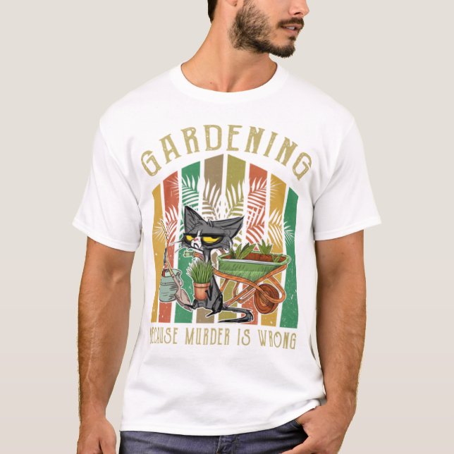 T-shirt Jardin De Chat Noir Parce Que Le Meurtre Est Mauva (Devant)