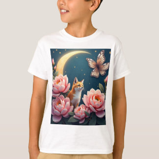 t-shirt jardin de chats au clair de lune, chaton m